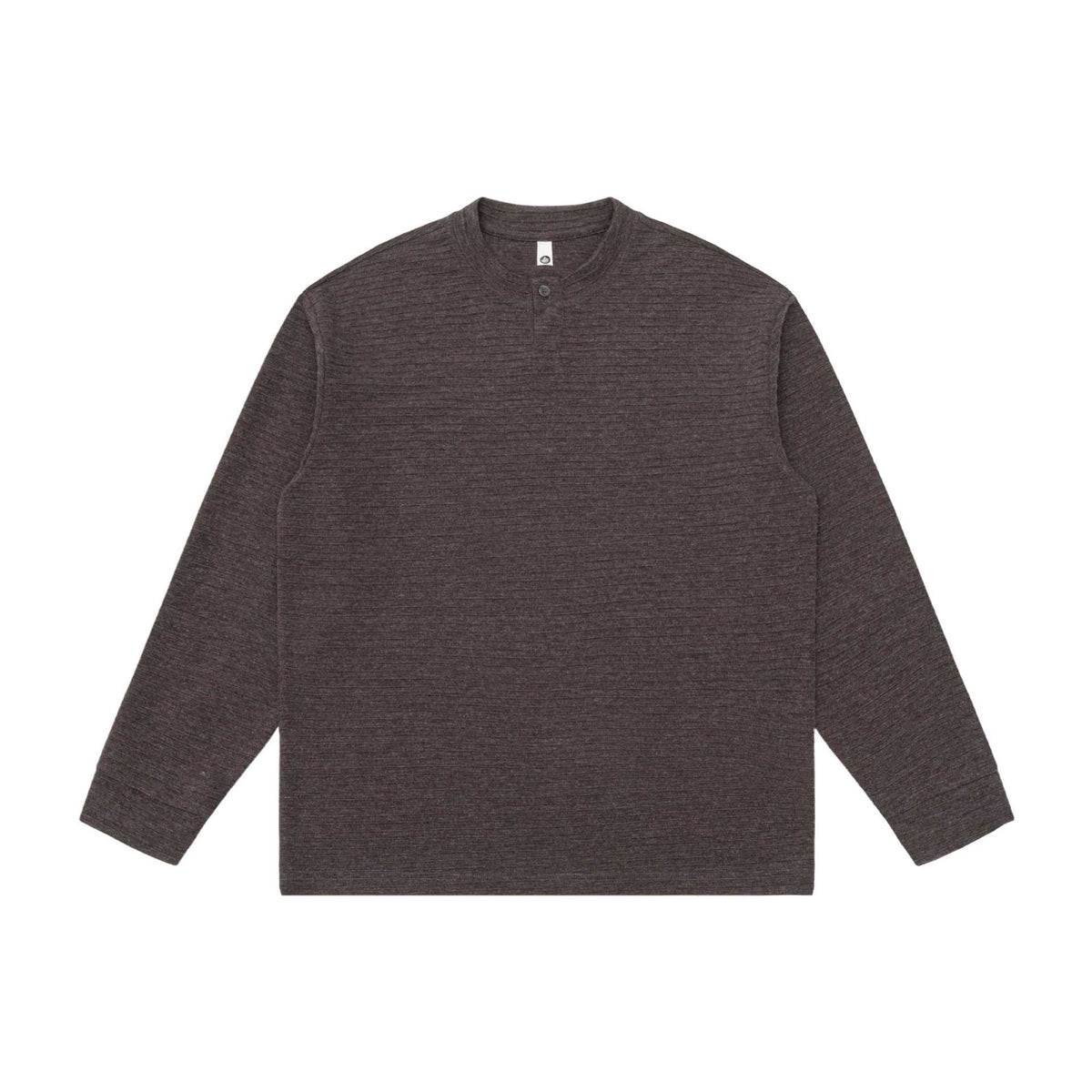 Unisex Structured Henley Sweater with Short Button Collar and Oversized Fit EVA-US
