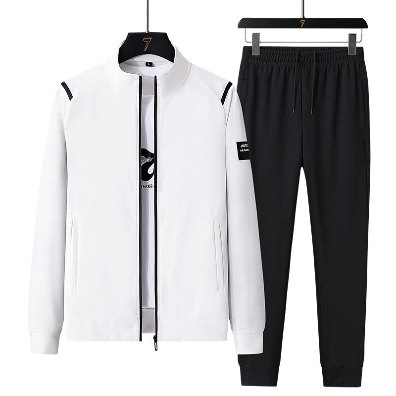 Men's sporty tracksuit set with zip jacket, round neck sweatshirt and slim fit jogging pants EVA-US