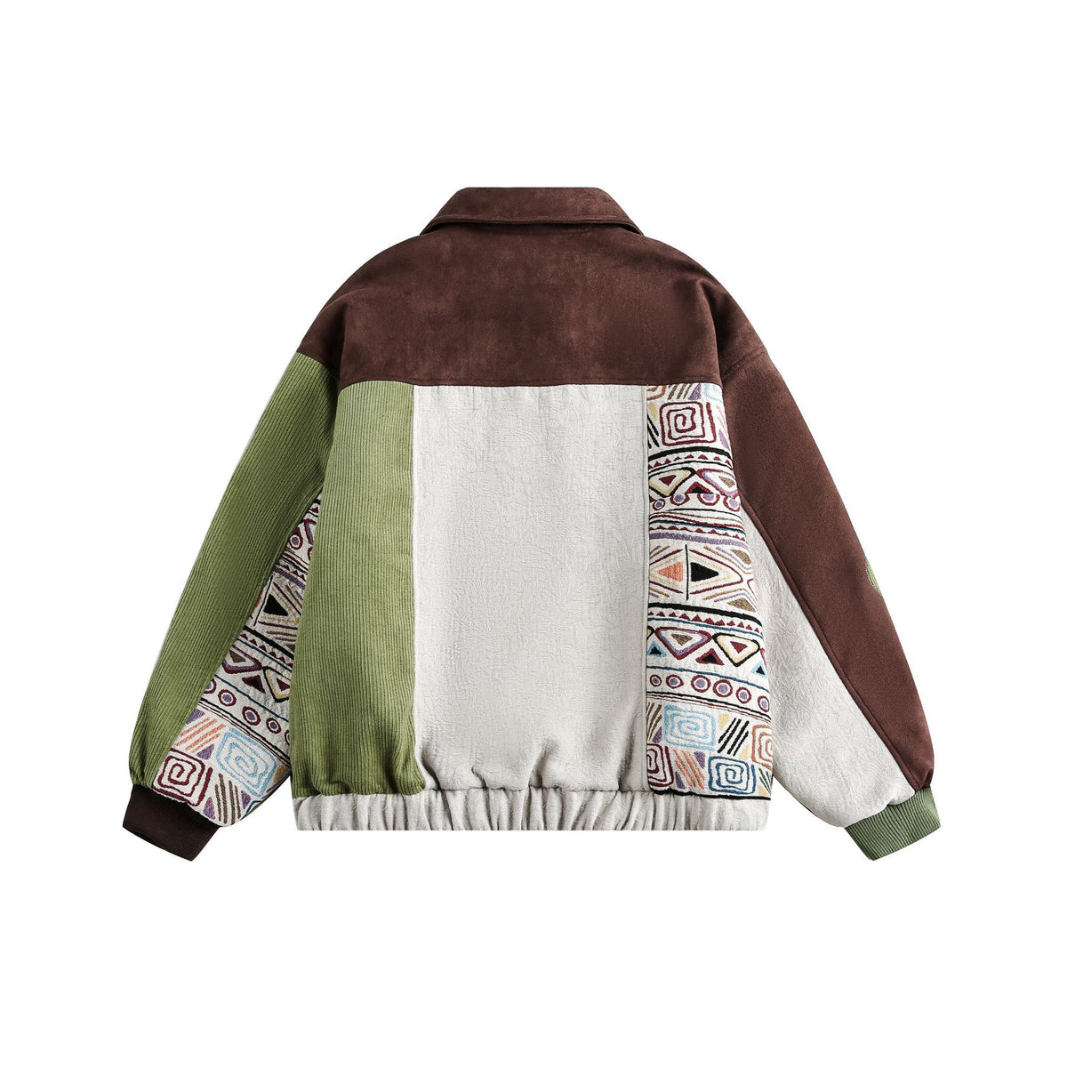 Men's Patchwork Cord and Suede Blouson with Stitch Detail EVA-US