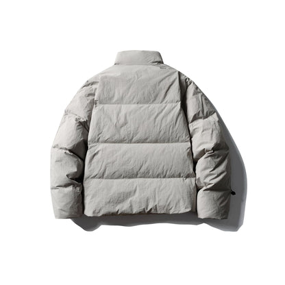 Men's Short Boxy Puffer with Padded Cushion Collar and Windproof Outer Shell EVA-US