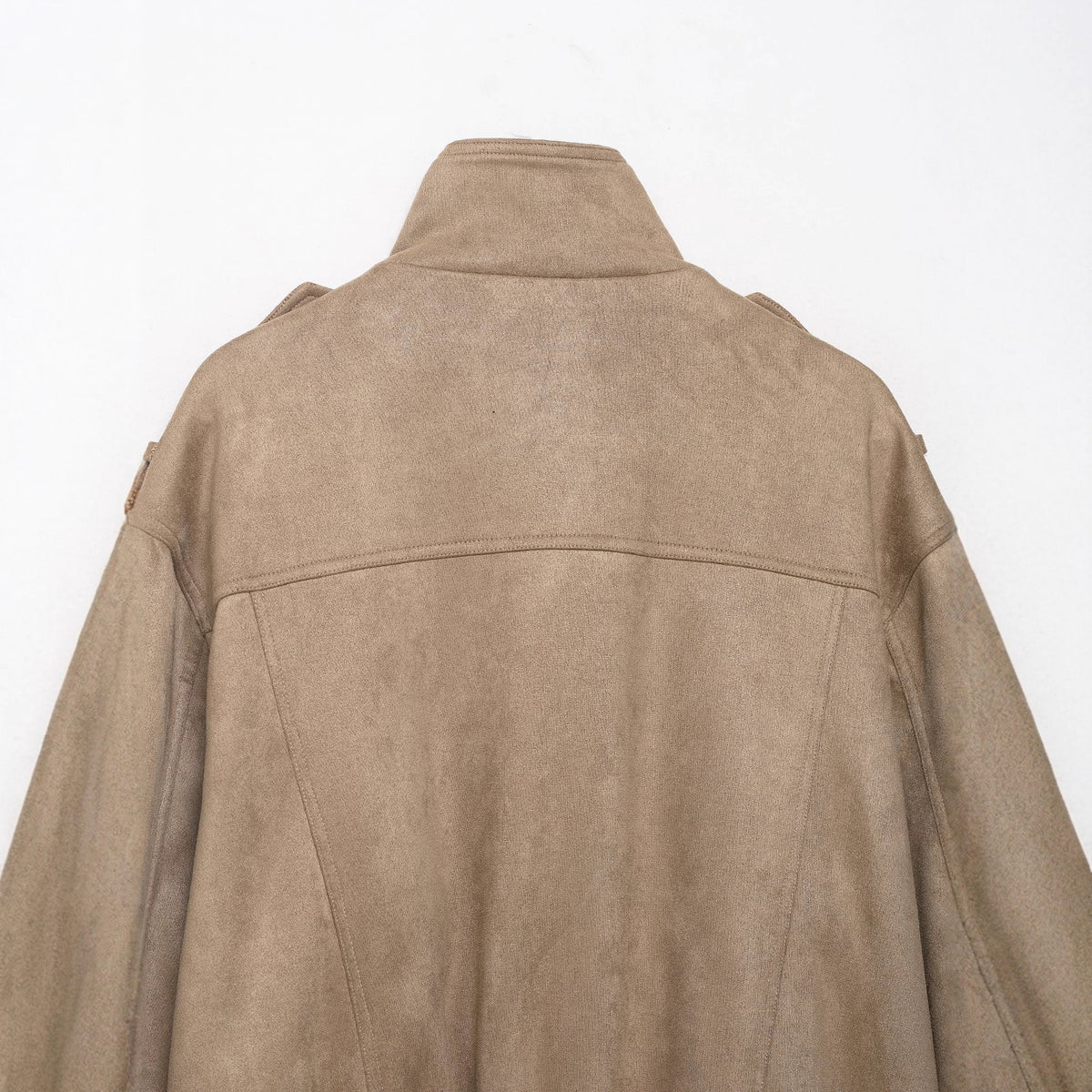 Women's field bomber jacket in suede look with high collar, flap pockets and epaulettes EVA-US