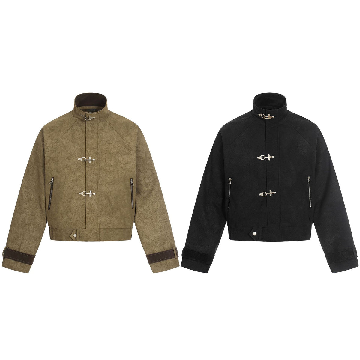 Unisex Short Cut Boxy Blouson with Toggle Closures and Adjustable Cuffs EVA-US