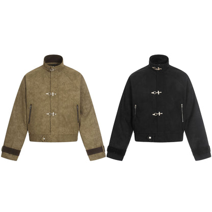 Unisex Short Cut Boxy Blouson with Toggle Closures and Adjustable Cuffs EVA-US