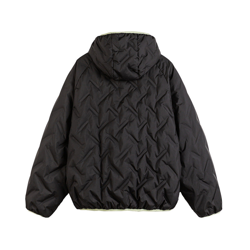Unisex Padded Hoodie in Boxy Cut with Contrast Edges and Elastic Hem EVA-US