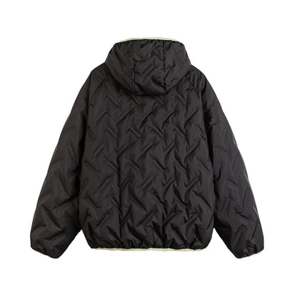 Unisex Padded Hoodie in Boxy Cut with Contrast Edges and Elastic Hem EVA-US