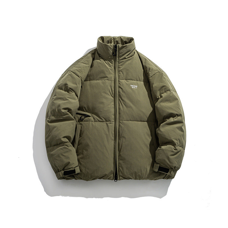 Men's Padded Short Thermal Jacket with High Stand-Up Collar and Adjustable Velcro Cuffs EVA-US