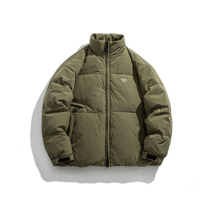 Men's Padded Short Thermal Jacket with High Stand-Up Collar and Adjustable Velcro Cuffs EVA-US
