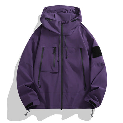 Women's Technical Outdoor Jacket with Adjustable Hood System and Multifunctional Pockets EVA-US