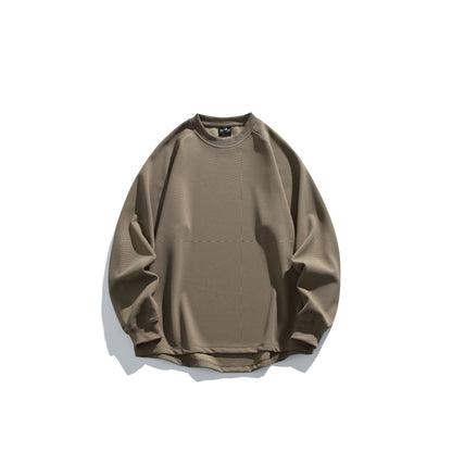 Unisex Oversize Waffle Knit Sweatshirt with Round Neck EVA-US