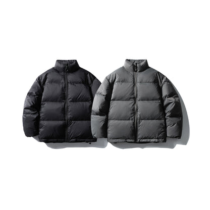 Unisex Boxy-padded short jacket with high stand-up collar and water-repellent shell EVA-US