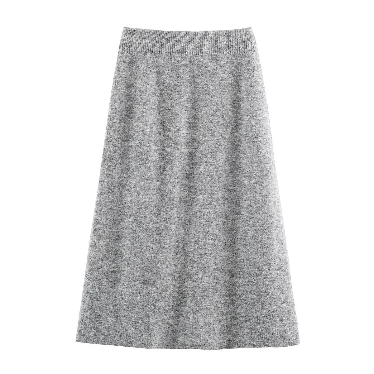 Women's Fine Knit Two-Piece Cardigan with Floral Jacquard and Tailored A-Line Knit Skirt EVA-US