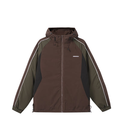 Unisex Short Cut Quilted Hooded Jacket with Reflective Piping and Drawstring Hem EVA-US
