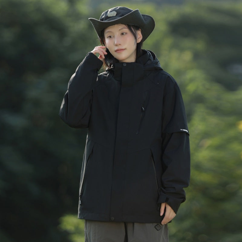 Men's Two-Tone Wind and Water-Repellent Softshell Jacket with Hood EVA-US