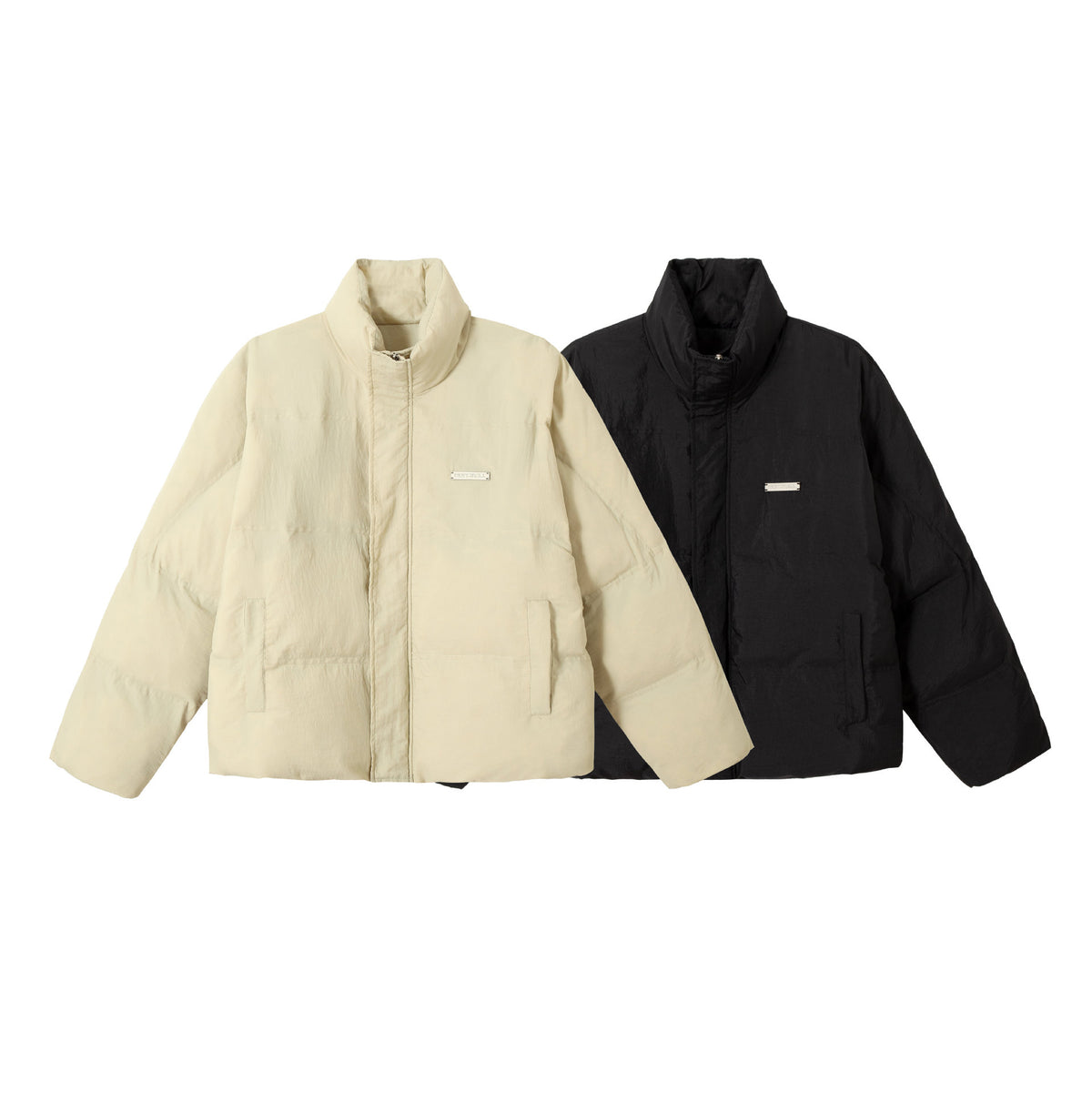 Unisex Boxy-Puffer Blouson with high stand-up collar and concealed front panel EVA-US