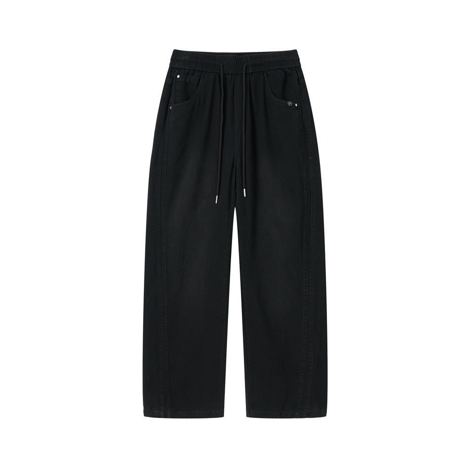 Ladies wide relaxed pants with elastic waistband, drawstring and side pockets EVA-US