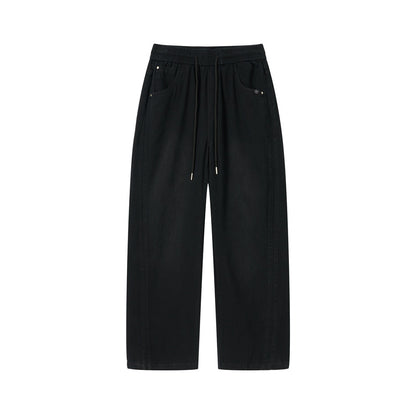 Ladies wide relaxed pants with elastic waistband, drawstring and side pockets EVA-US