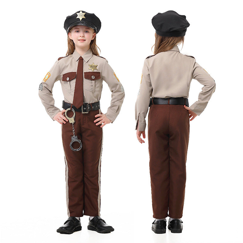 Men's police costume with decorative uniform and accessories EVA-US