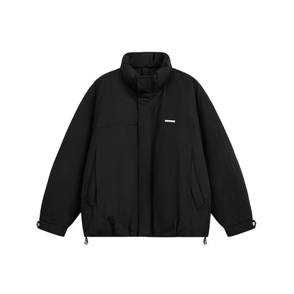 Men's Oversized Quilted Blouson Jacket with Stand-up Collar and Drawstring EVA-US