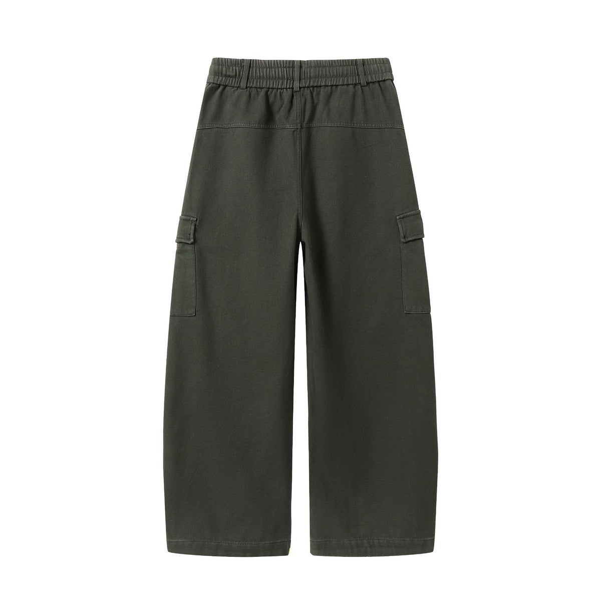 Men's Wide Cargo Pants with Drawstring Waist and Multiple Flap Pockets EVA-US