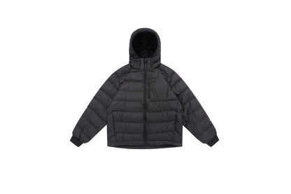 Men's lightly padded hooded jacket in boxy cut with technical inserts EVA-US