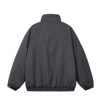 Unisex Short Cut Boxy Puffer Jacket with High Collar and Teddy Lining EVA-US