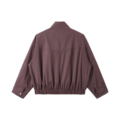 Unisex Short-Cut Utility-Field Blouson with Funnel Collar and Large Flap Pockets EVA-US