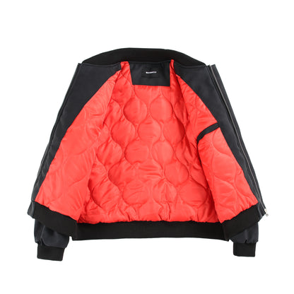 Unisex Oversize Bomber with minimalist front panel and structured seam design EVA-US