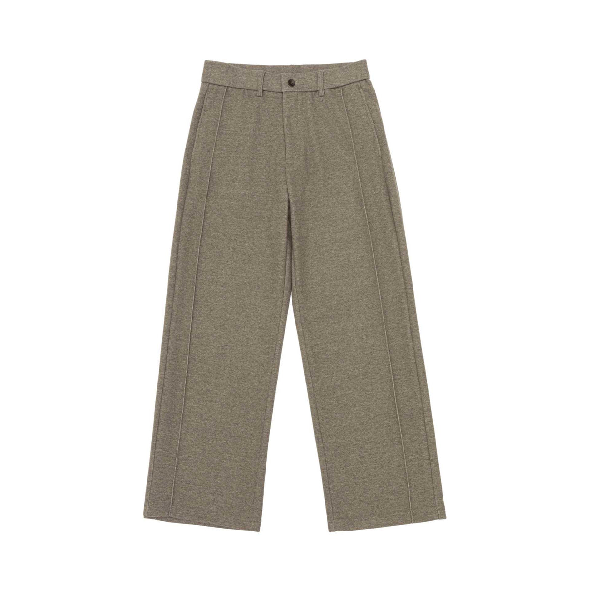 Women's wide pleated trousers made of sweat fabric with high waist and crease EVA-US