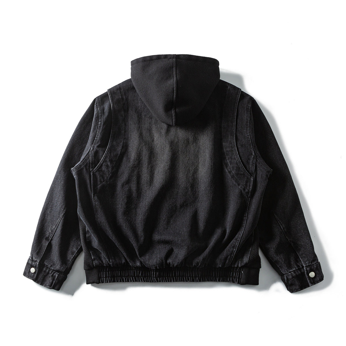 Unisex hooded jacket in boxy cut with full zipper and utility pockets EVA-US