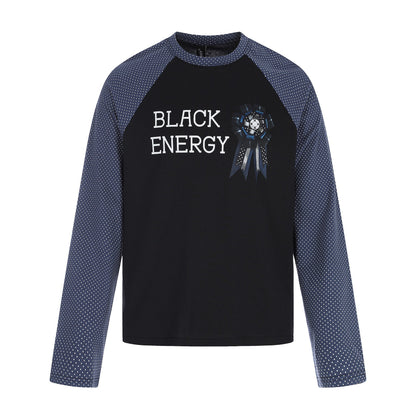 Women's long sleeve shirt with raglan sleeves, decorative bow print and soft cotton blend EVA-US