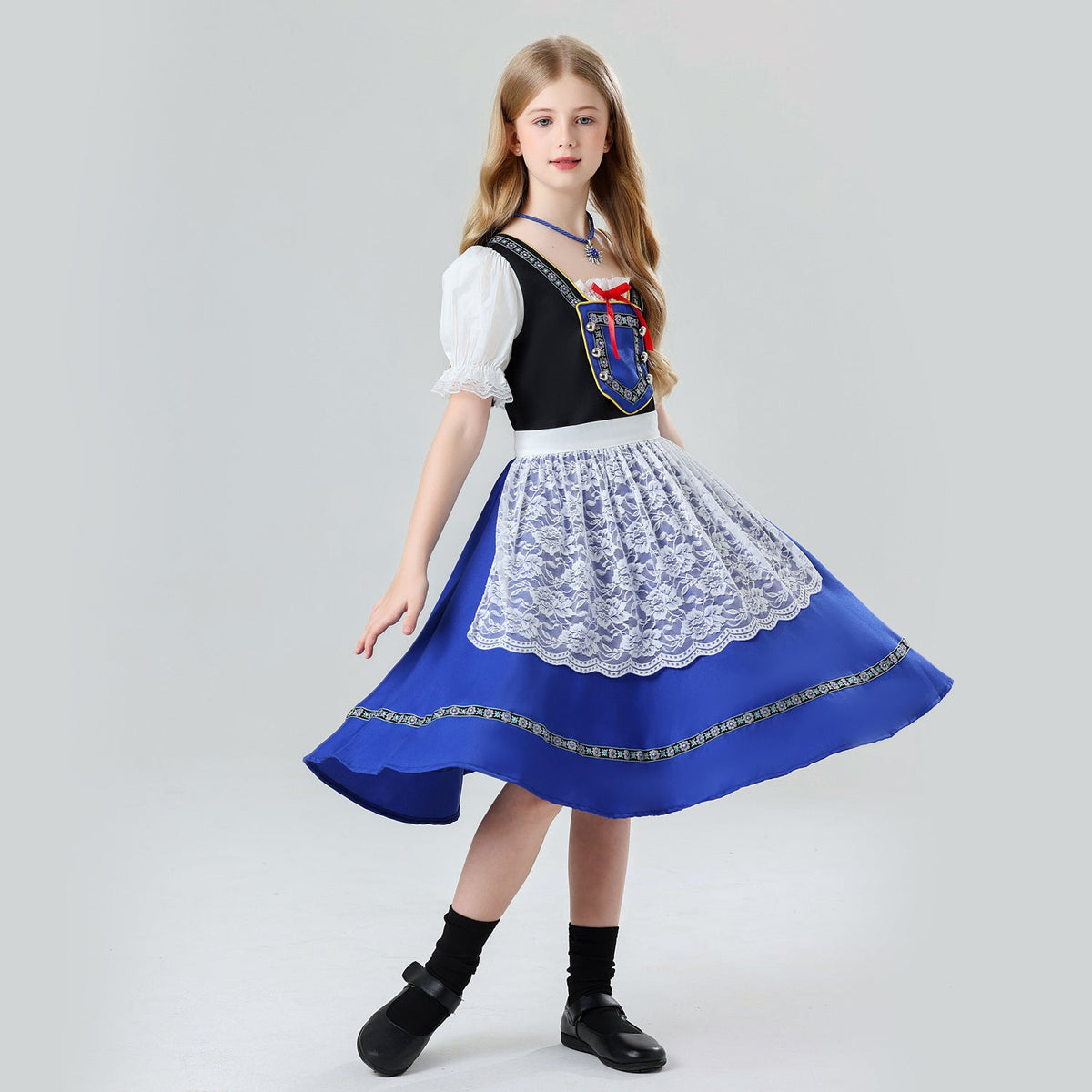 Girl Dirndl Costume with Lace Insert EVA-US
