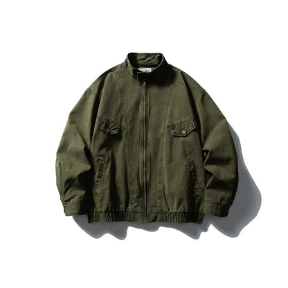 Men's Boxy Field Blouson with Stand-up Collar, Front Zip and Flap Pockets EVA-US