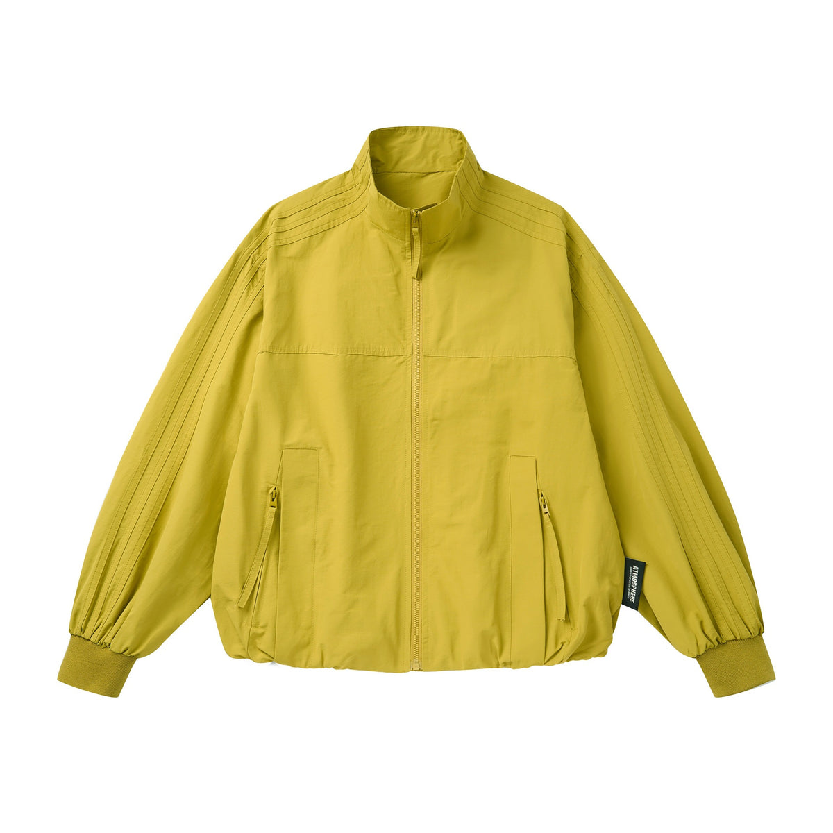 Unisex Light Windbreaker Jacket with High Stand-up Collar and Functional Pockets EVA-US