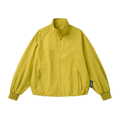 Unisex Light Windbreaker Jacket with High Stand-up Collar and Functional Pockets EVA-US