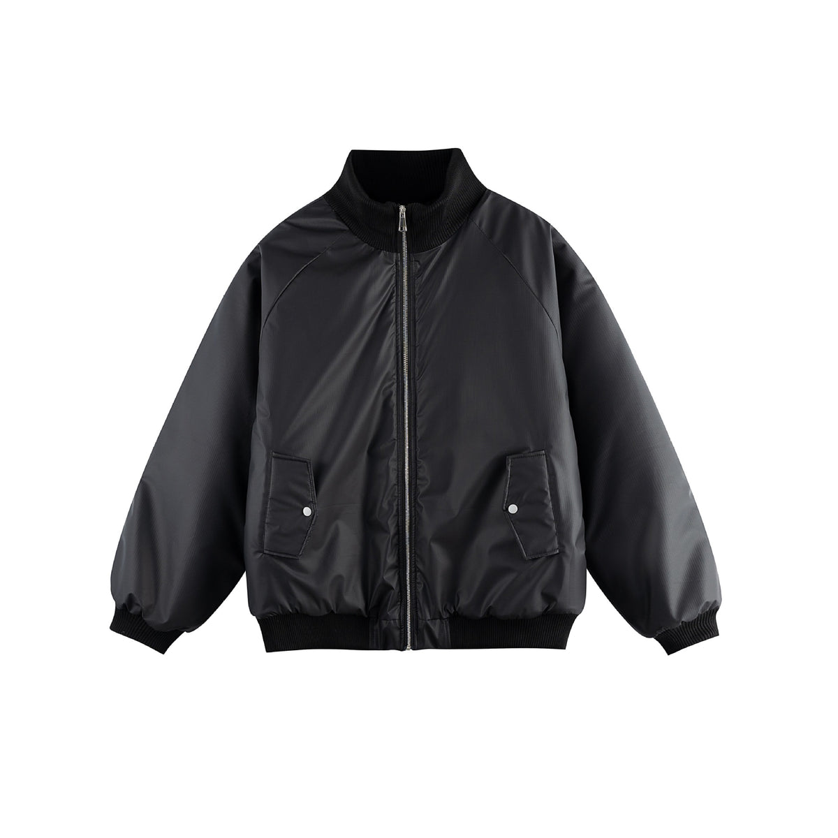 Women's Oversized Bomber Jacket EVA-US with Stand-up Collar, Padded Lining and Flap Pockets