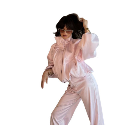 Women's High-Waist Palazzo Pants with Crease and Wide Leg EVA-US