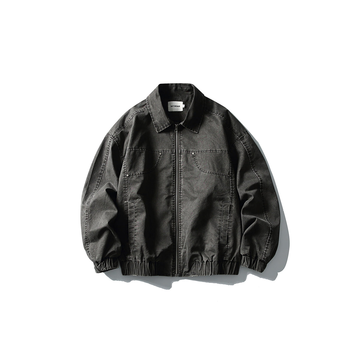 Men's short jacket in utility canvas style with full zip and elastic hem EVA-US