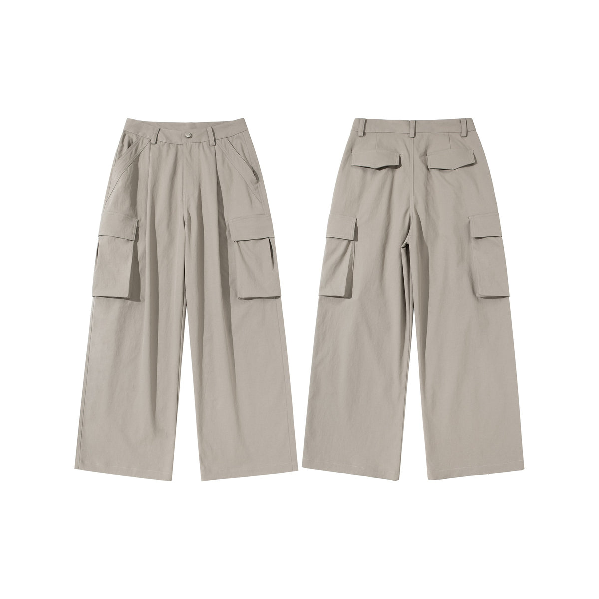 Women's Cropped Cargo Culotte with High Waist and Applied Flap Pockets EVA-US