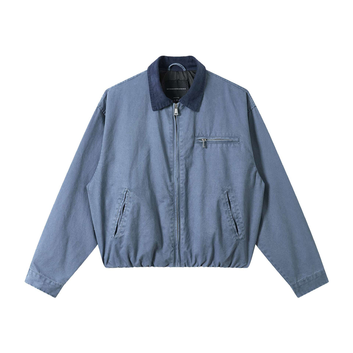 Men Timeless Boxy Field Jacket made of Canvas with Corduroy Turn-Down Collar EVA-US