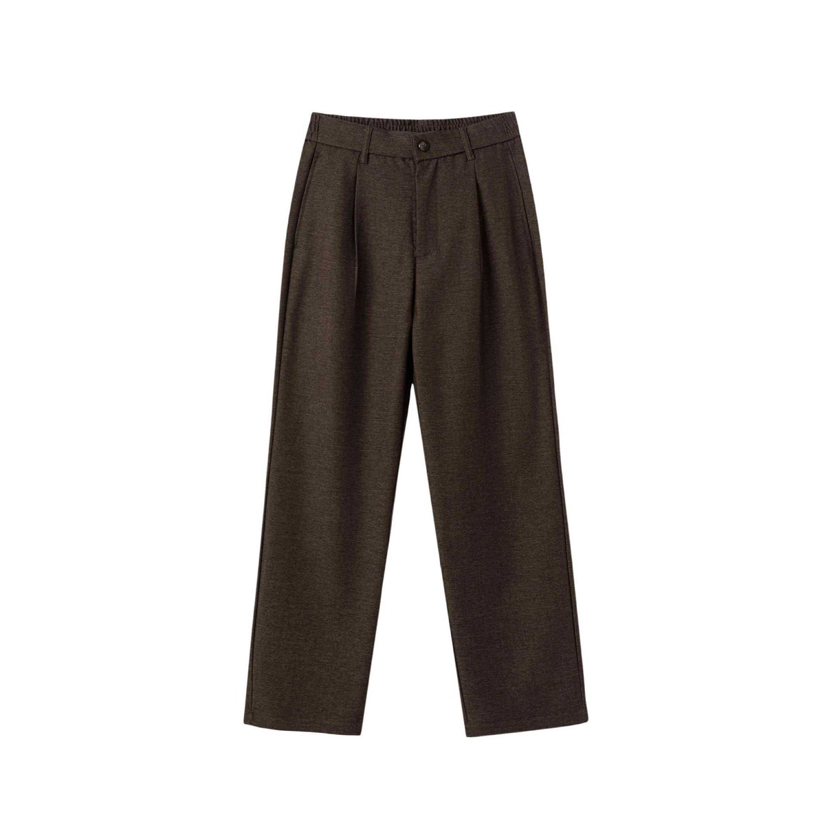 Women's high-waisted wide pleated trousers with elastic back EVA-US