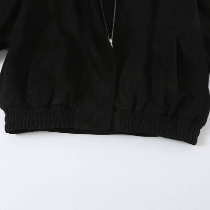 Women's Short Double-Breasted Peacoat with High Standing Collar and Shoulder Straps EVA-US
