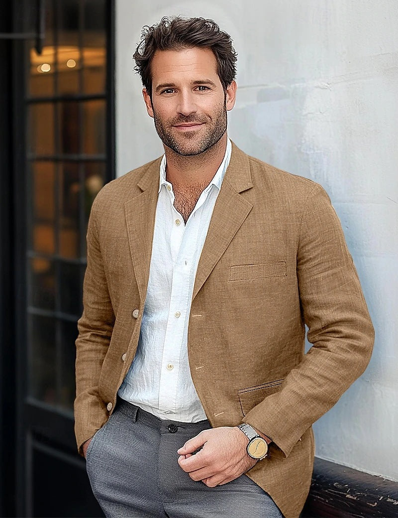 Men's Casual Linen Blazer EVA-US