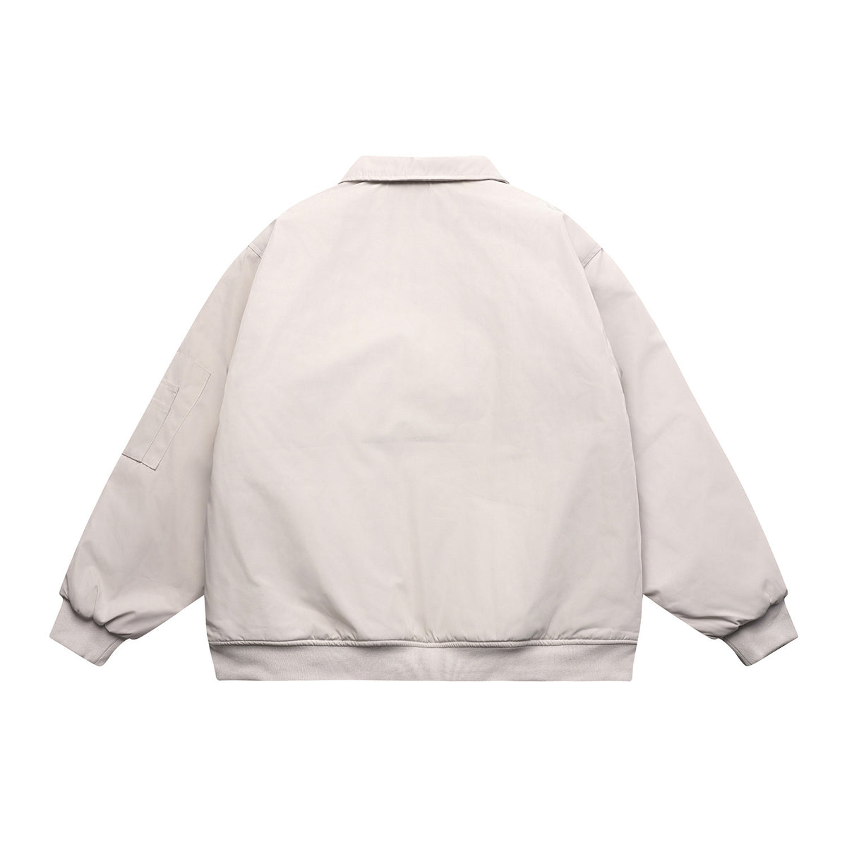 Unisex Short Cut Boxy Bomber Jacket with Quilted Contrast Lining, Utility Patch Pockets and Ribbed Hem EVA-US