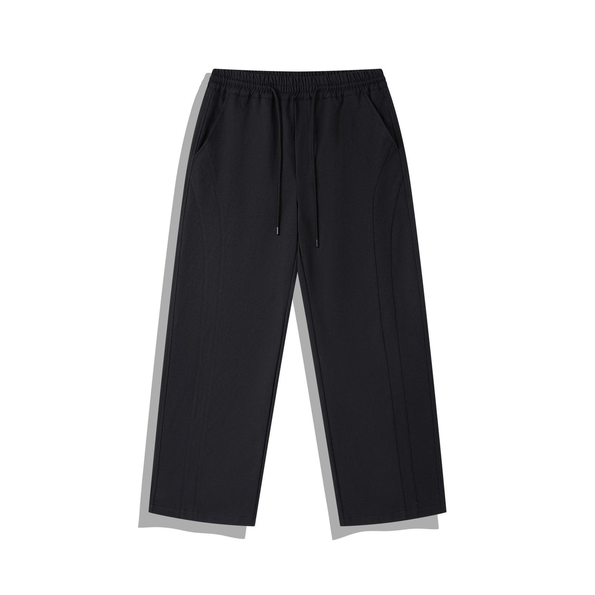Women Cropped Pants in Relaxed Fit with Elastic Waistband, Drawstring and Decorative Stitching EVA-US