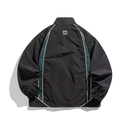 Unisex Lightweight Boxy Track Jacket with Contrast Piping EVA-US