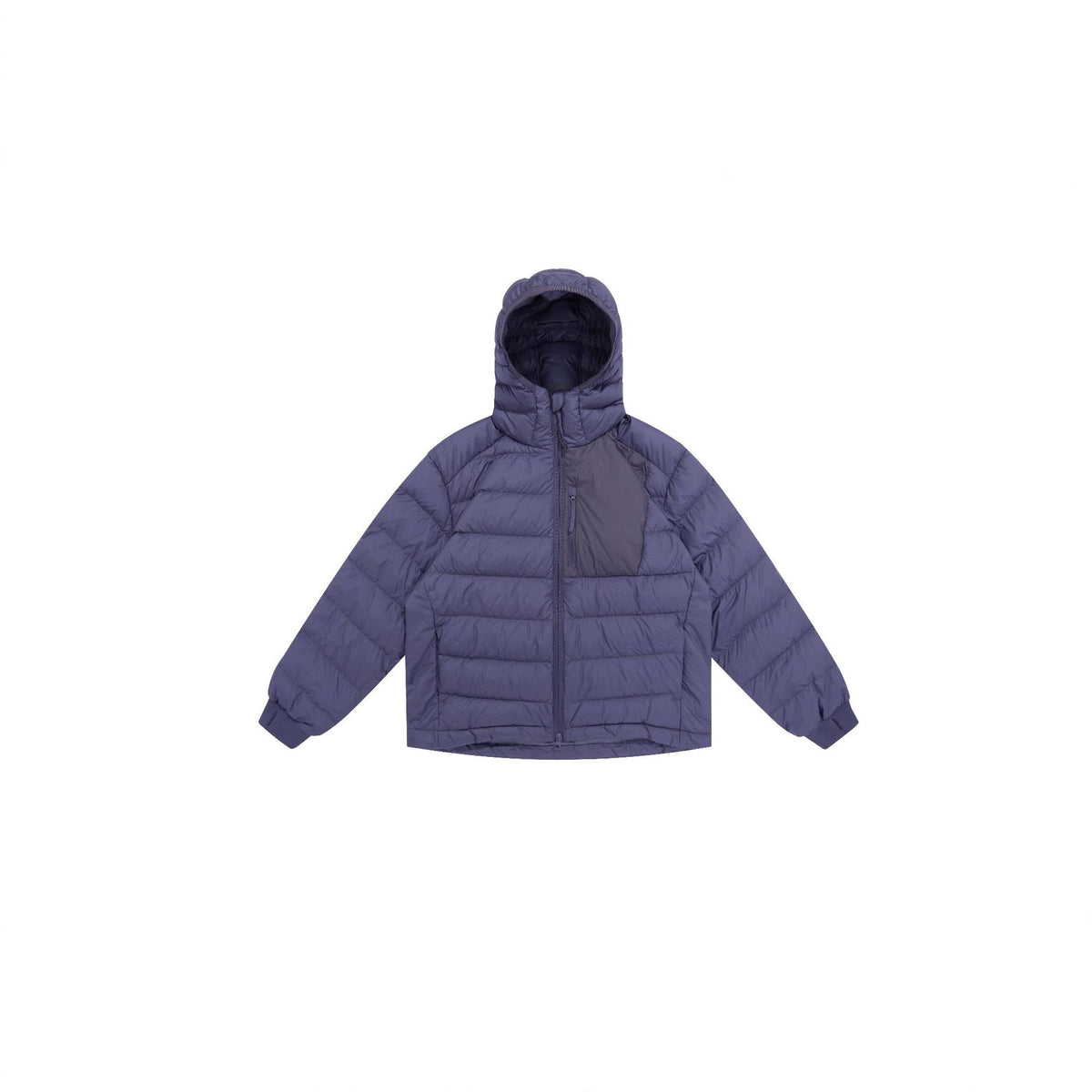 Men's lightly padded hooded jacket in boxy cut with technical inserts EVA-US