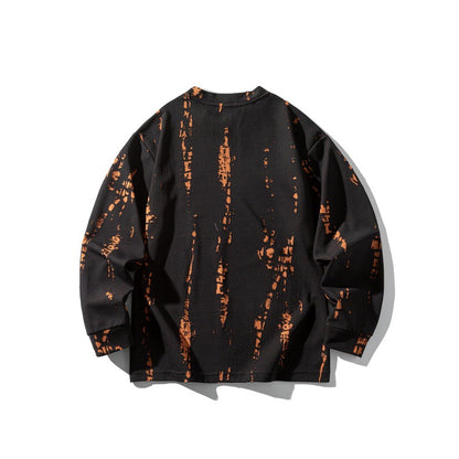 Unisex Oversize-Longsleeve Shirt with Batik and Destroyed Effect EVA-US