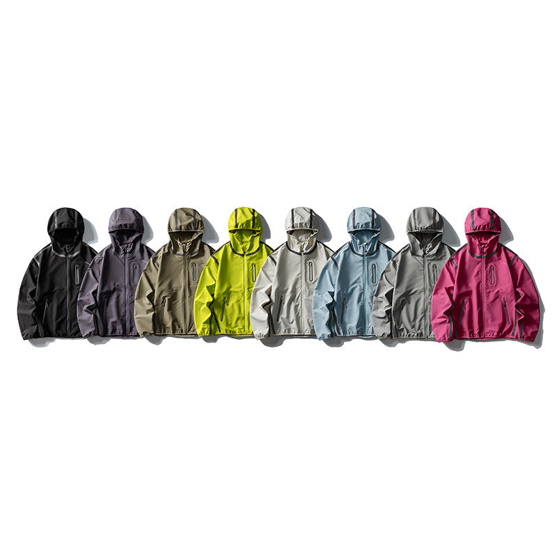 Unisex Waterproof Softshell Outdoor Jacket with Welded Seams and Hood EVA-US