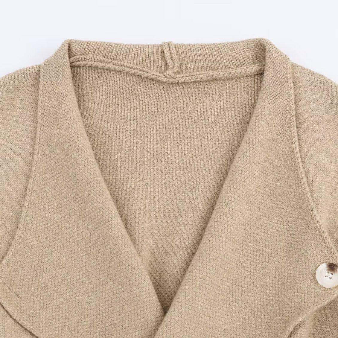 Women's Two-Piece Fine Knit Set with Shawl Collar Cardigan and High-Waist Wide Leg Pants EVA-US