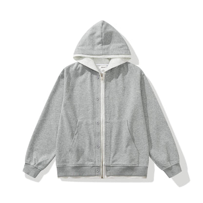 Unisex Boxy-Hooded Zip Jacket made of French Terry EVA-US